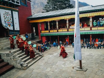 Tengboche Monks in Tengboche monastery