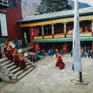 Monks in Tengboche monastery
